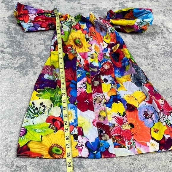 NWT Walter Baker Kylie Puff Sleeve Off the Shoulder Mini Dress Colorful Sz 0 - Picture 9 of 14